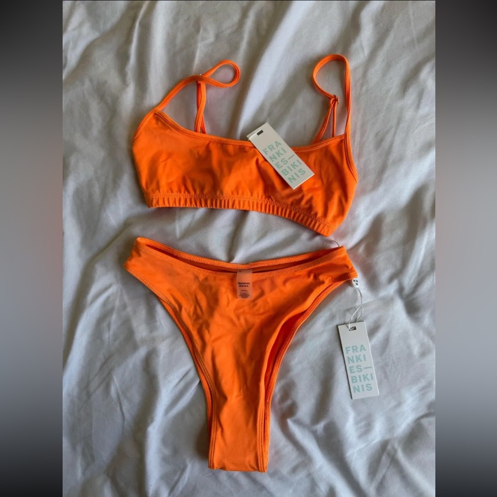 Frankie's Bikinis Vibrant Orange Bikini Set
